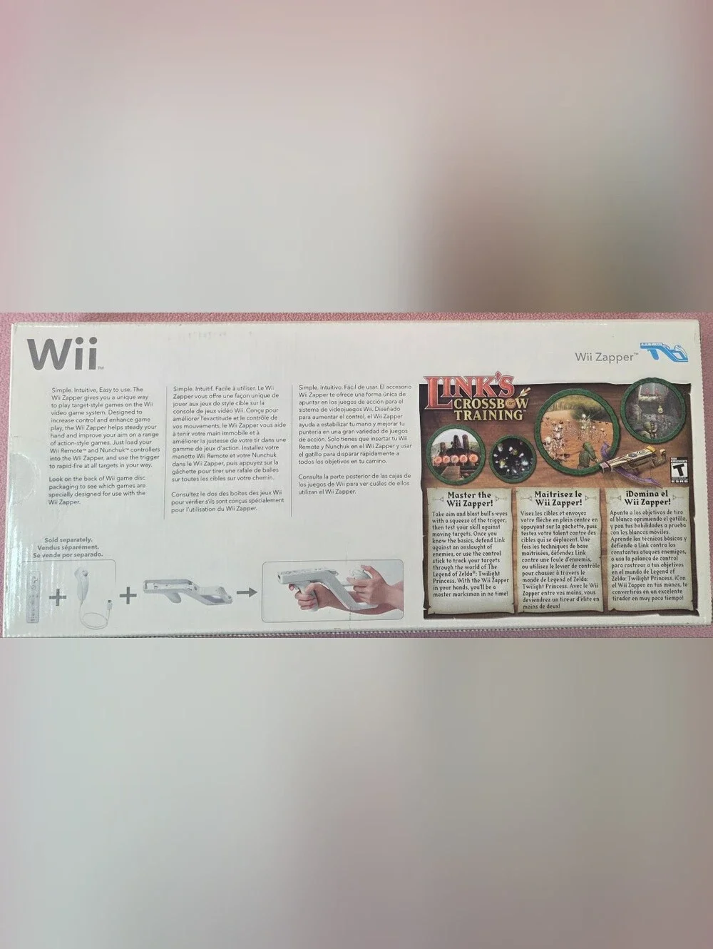 Nintendo Wii White Zapper Gun with Link's Crossbow Training Art